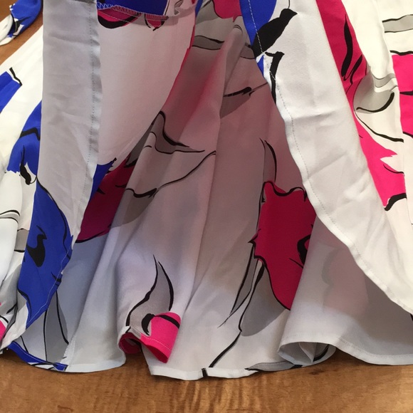 100% Silk floral print A-line flowy midi skirt - Picture 3 of 7